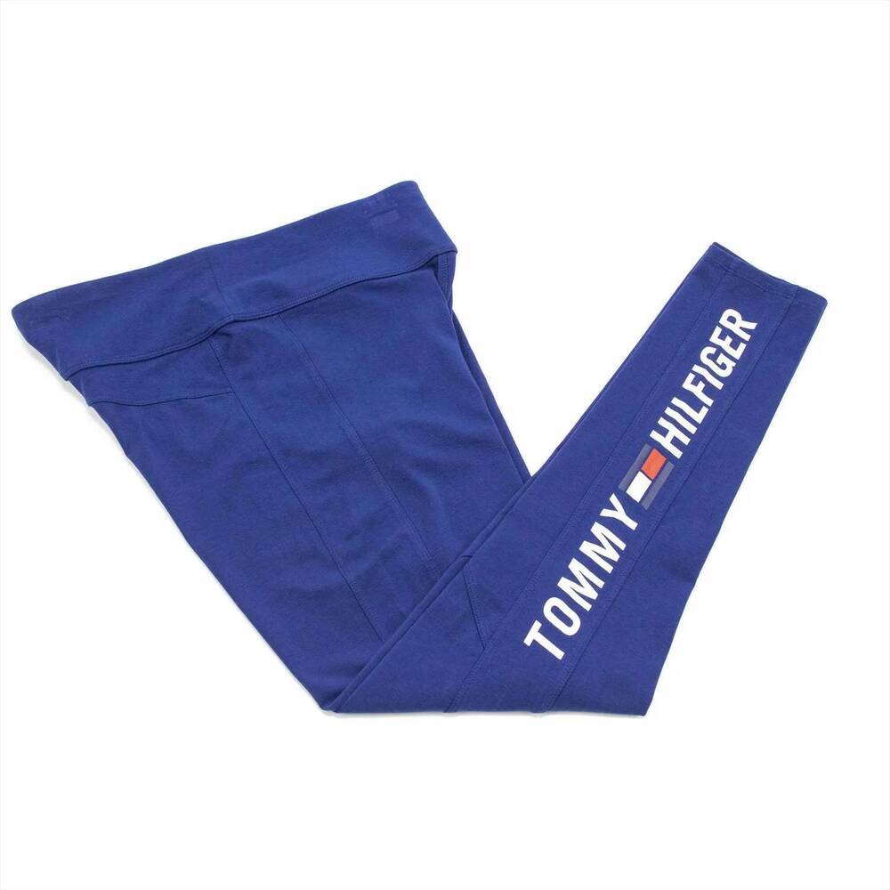 NEW TOMMY HILFIGER women's mid rise logo leggings in deep blue